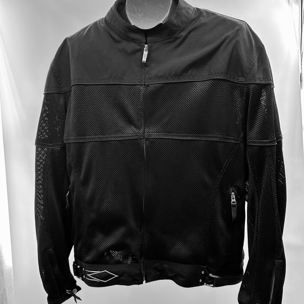 Vtg Power Trip Women's Motorcycle Mesh Jacket Black  Breathable‎ Riding Gear 2XL